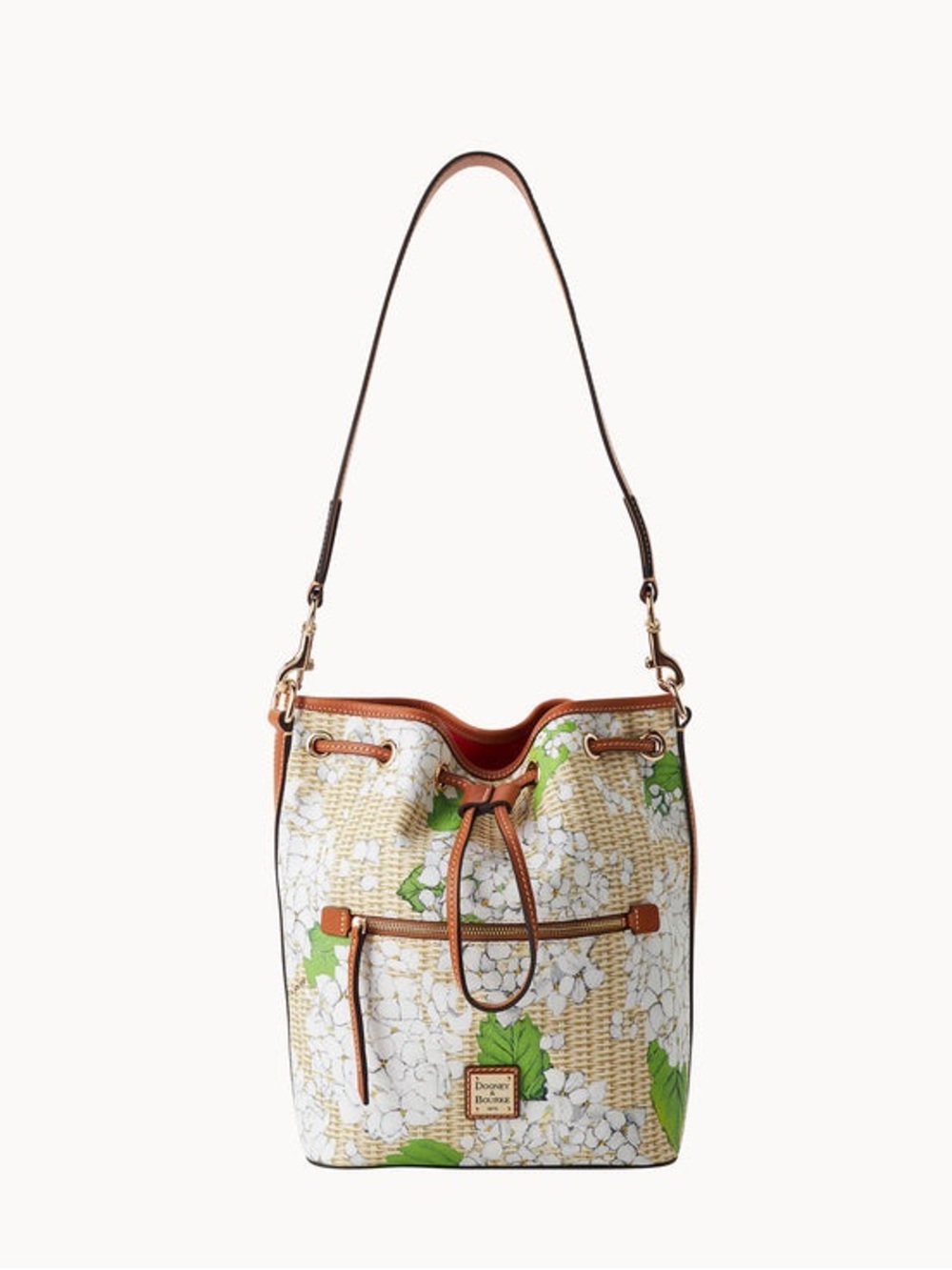 Dooney & Bourke Hydrangea Basketweave Drawstring Purse